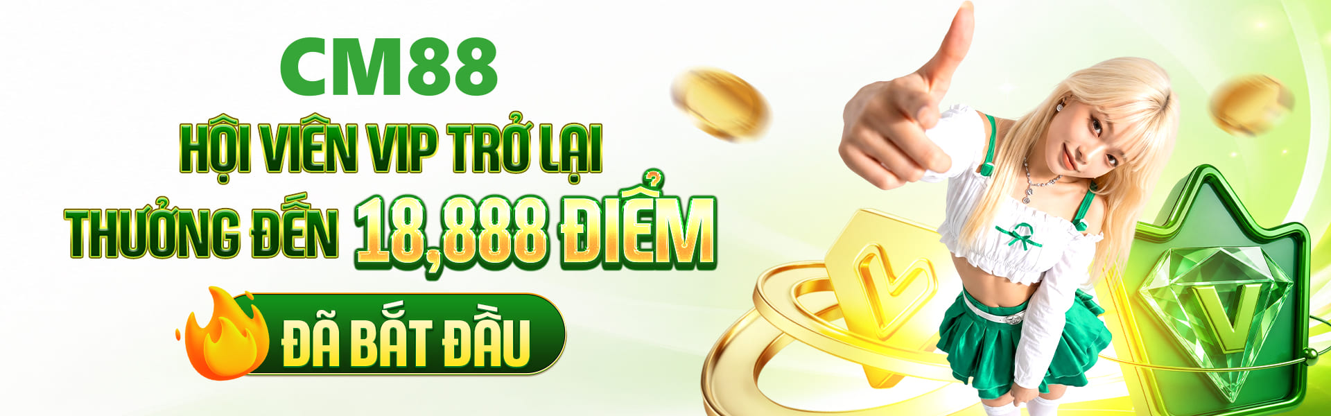 Banner khuyến mại CM88 chào mừng vip trở lại